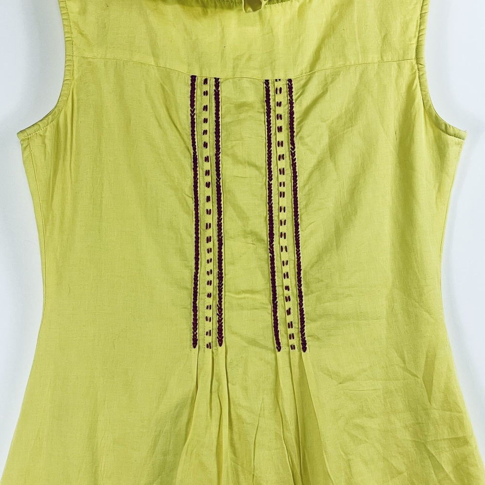 Tracy Porter Womens 4 6 Yellow  Dress Sleeveless Embroidered Poetic Boho Prairie - Picture 5 of 8